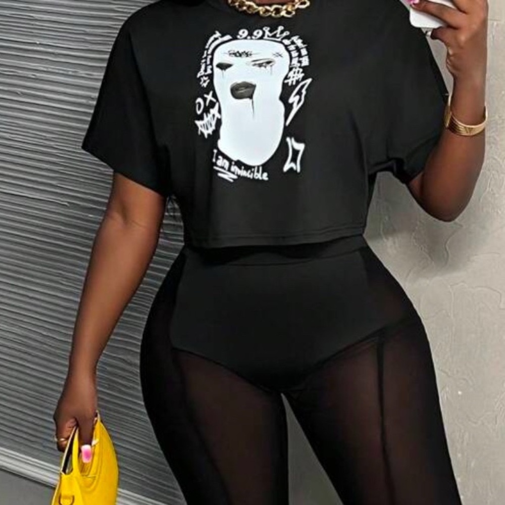 SHEIN Slayr Simple & Casual Summer Round Neck Short Sleeve Casual Crop Top